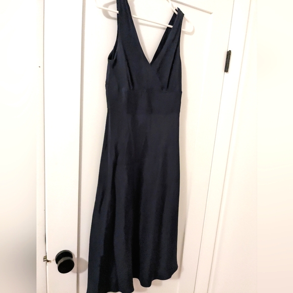 J crew Navy Silk Sophia Dress sz 6 - Picture 2 of 4